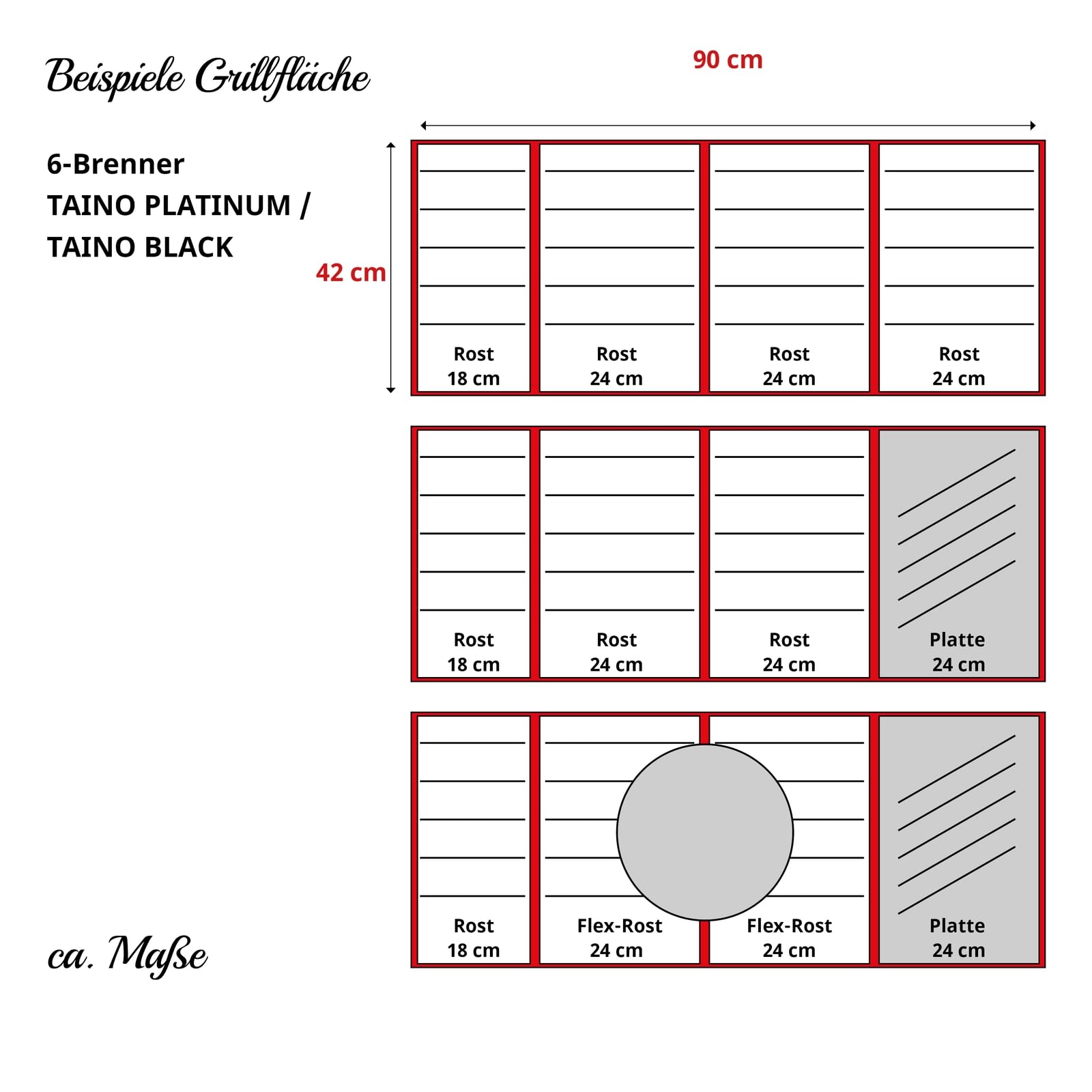 TAINO Platinum/Black Plaque de cuisson réversible en fonte Accessoire pour barbecue à gaz