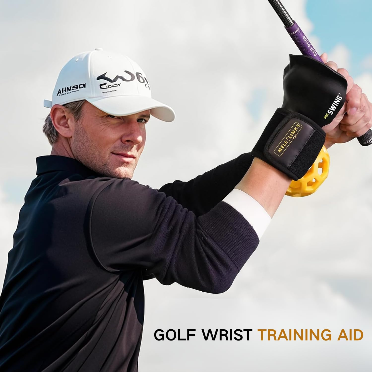 CUANBOZAM Golf Swing Trainer Pro - Adjustable Golf Wrist Training Aid with Swing Corrector | Portable Golf Training Aid for Indoor/Outdoor | Posture Optimizer for Beginners & Intermediate Players