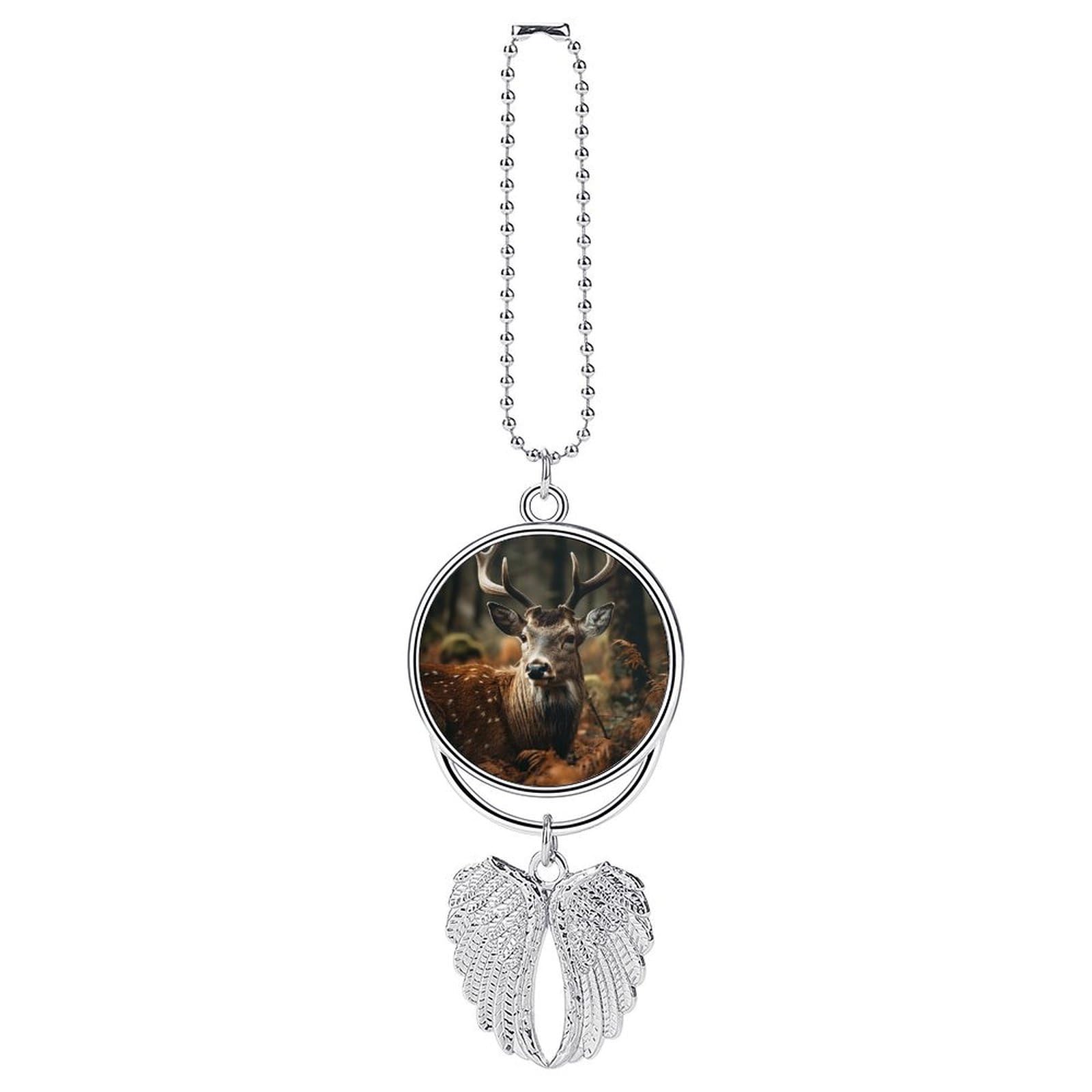 Wild Deer Car Charm Alloy Car Rear View Mirrors Hanging Ornaments Stylish Car Pendant Funny Auto Hanging Accessories Car Hanging Ornaments Gift for Women Men