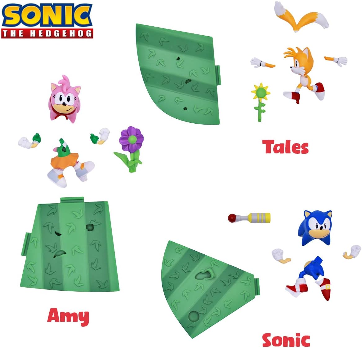 Sonic The Hedgehog Craftables Series 4 Collector’s Box – Buildable Playset with Sonic, Tails, Knuckles, Amy Rose & Dr. Eggman Figures