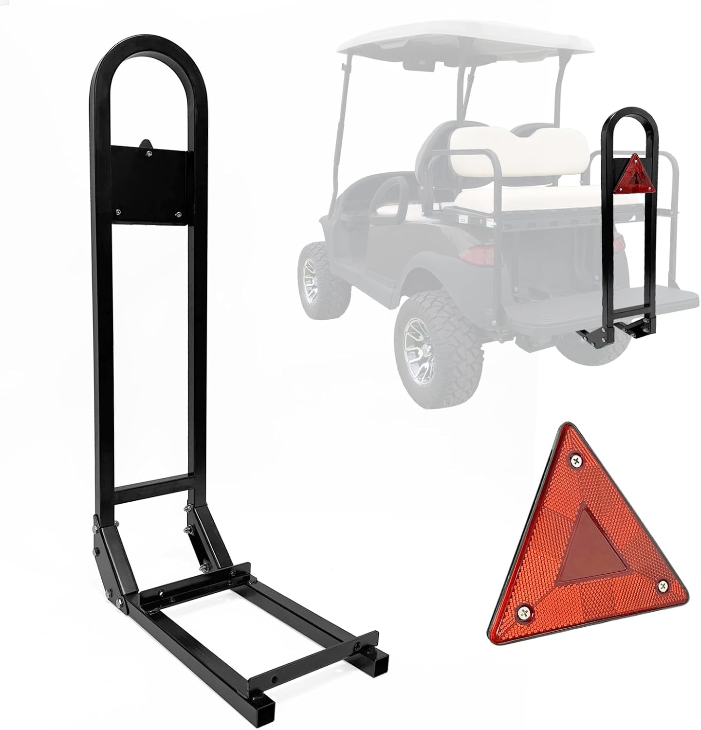 Universal Golf Cart Rear Seat Safety Grab Bar Compatible with Yamaha Club Car EZGO, Heavy Duty Golf Cart Back Seat Grab Bar Safety Hand Rail for Rear Seat Passenger