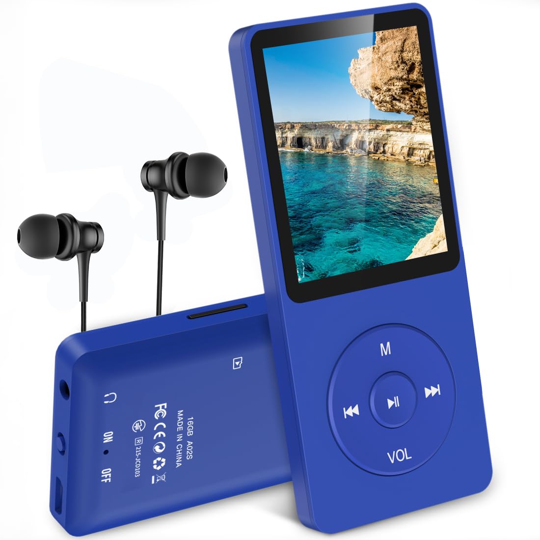 AGPTEK MP3プレーヤー 音楽プレーヤー HIFI 超軽量 16GB内蔵 128GBまで拡張可能 ボタン操作 音楽プレーヤー 40時間再生 ロスレスサウンド FMラジオ ダイレクト録音対応 アラーム 操作簡単 小型 通勤/ランニング/ヨガ/言語学習などに適用 イヤホン付き ギフト プレゼント A02