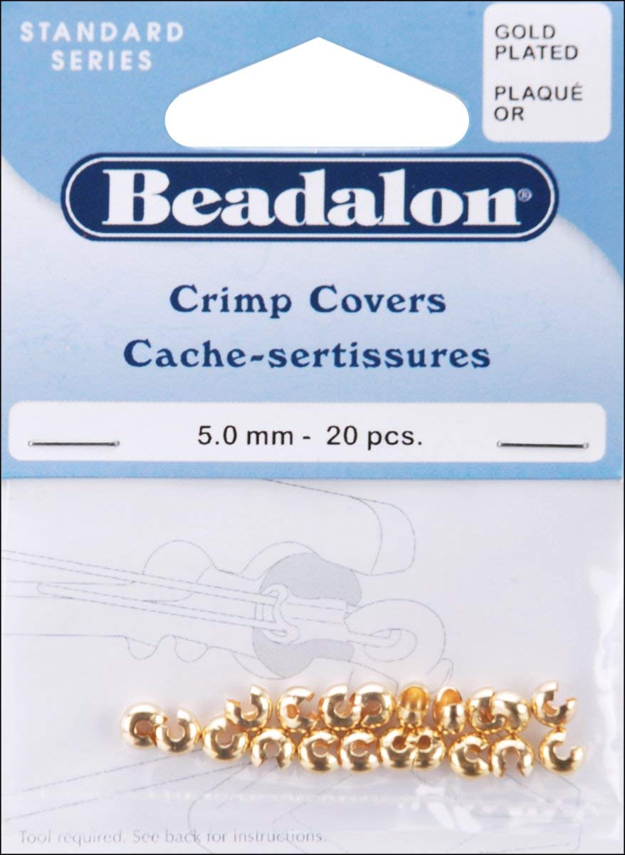 Beadalon Gold -Plated Crimp Covers-5Mm 20/Pkg