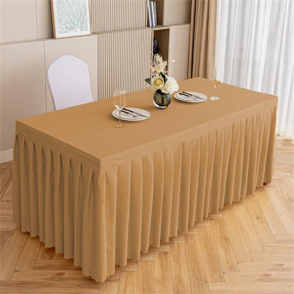 Rectangular Table Skirts, Perfect for Weddings, Banquets, Birthday Parties, and Holiday Celebrations(5)