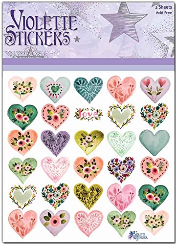 Violette Stickers Country Hearts