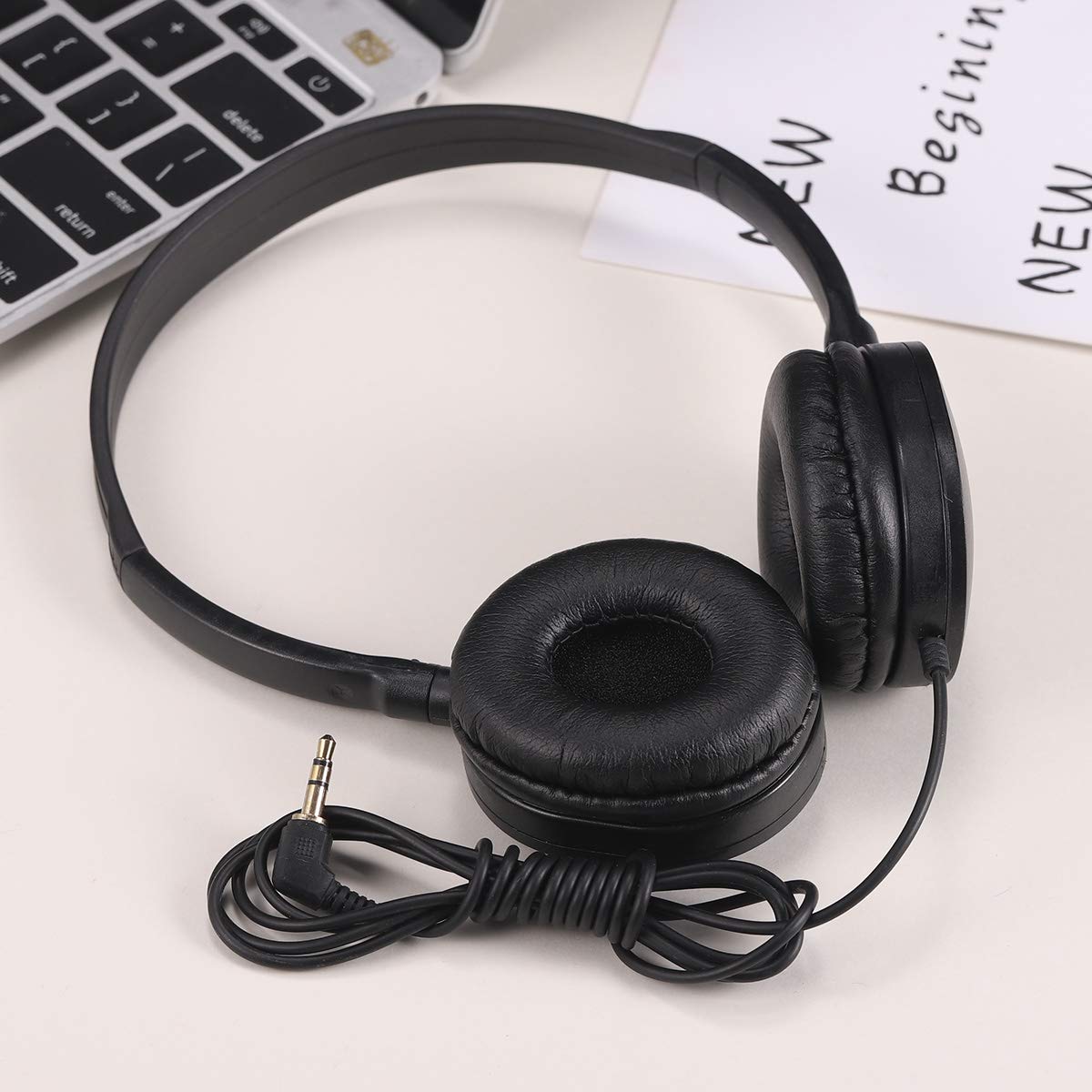 Confezione da 10 cuffie per bambini, scuola, classe, resistenti, set di classe per studenti, bambini, ragazzi, ragazze, adolescenti, jack da 3,5 mm (nero)