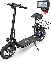Vista 7 de Gyroshoes Scooter eléctrico para adultos con asiento, motor de 450 W, pantalla LCD inteligente, alcance de 20 millas, scooters de motor eléctrico