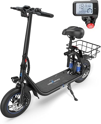 Gyroshoes Scooter eléctrico para adultos, motor de 450 W de largo alcance de 25 millas de hasta 18.6 MPH amortiguadores traseros inteligentes,