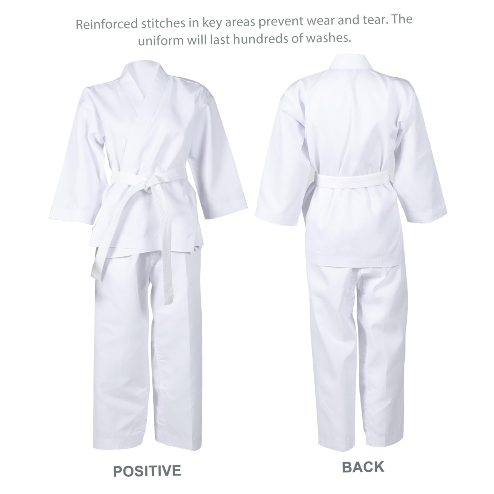 Kimono de Karaté Adulte et Adolescent, Tenue D’entraînement Blanche en Mélange de Coton, Confortable et Élastique pour Arts Martiaux