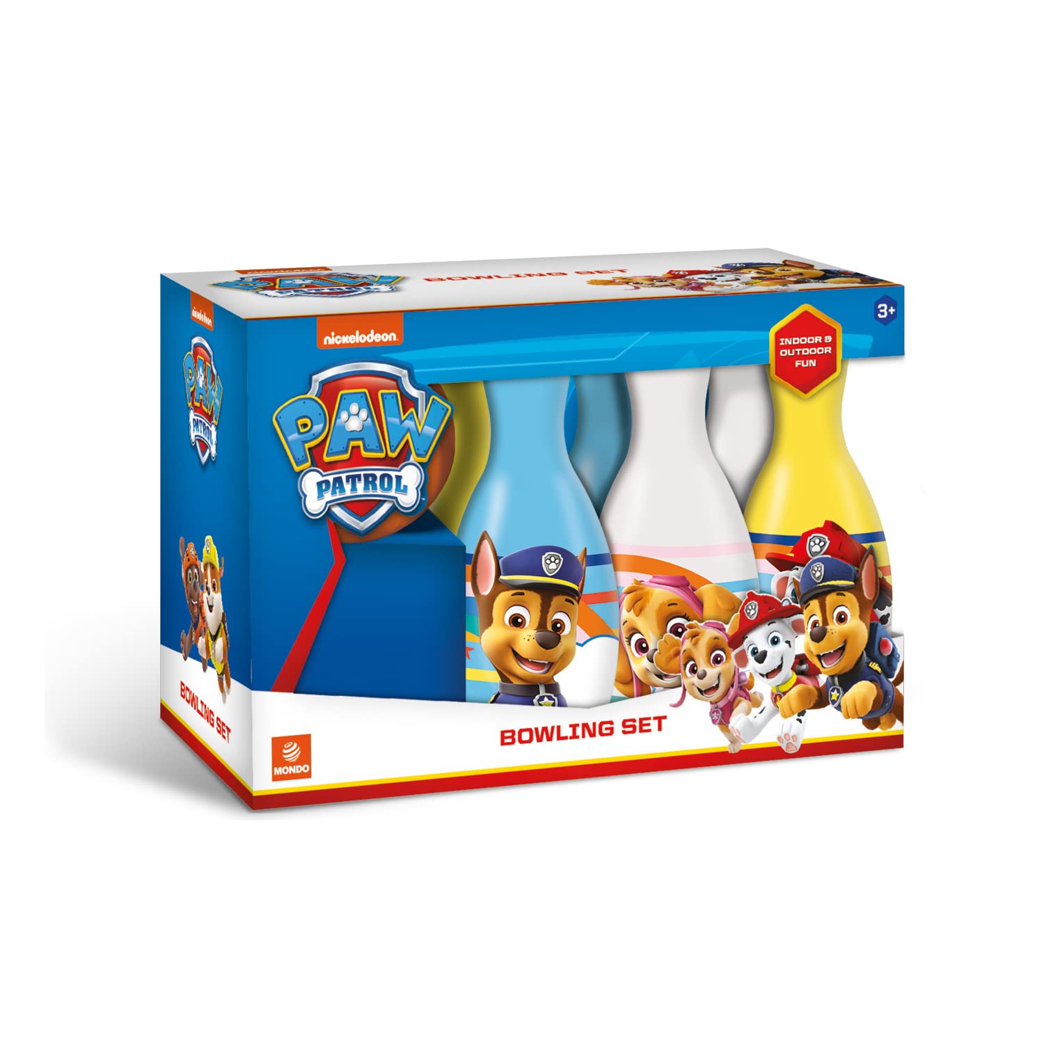 Mondo Toys - Juego de Bolos de la Patrulla Canina para niños - Incluye 1 Bola y 6 Bolos temáticos de la Patrulla Canina - Juguetes Deportivos - Juego para niños de 2 3 4 años - 28308