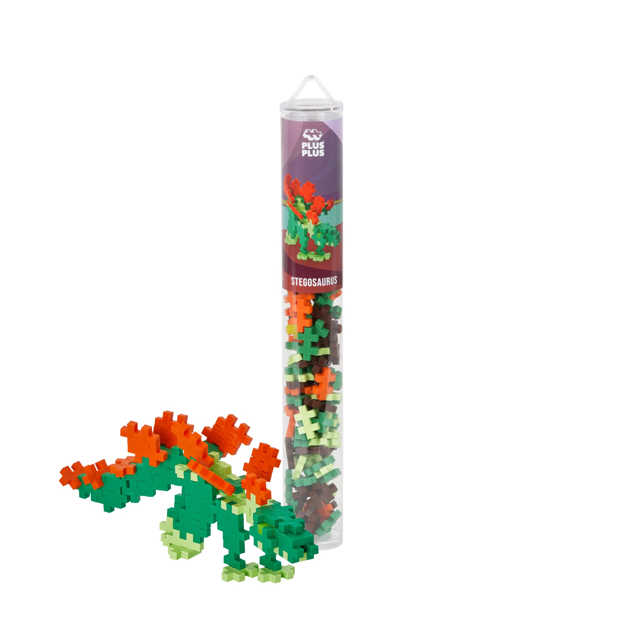 PLUS PLUS Building Blocks Toy - Kids Dinosaur Toys, Creative Construction Learning Resources and STEM Play for Home and Travel - Girls and Boys Toys Age 5 Plus, Stegosaurus 100 Pieces