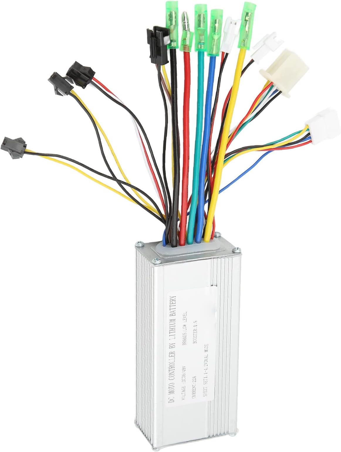 Electric Cycle Brushless Square Wave Controller, 500W Brushless Motor Controller for 36V 48V E - Bike, Aluminum Alloy Housing with Lamp Wire and UART Protocol for S866