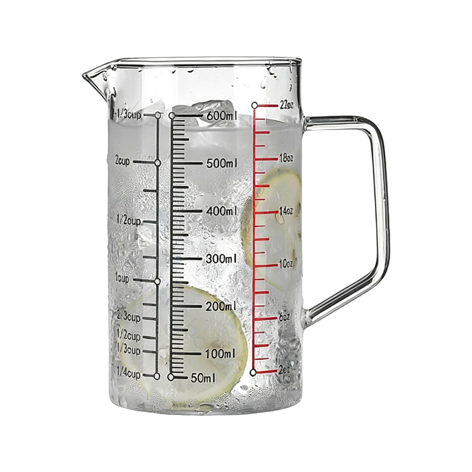 ZEPFJHE Microwave Safe Borosilicate Glass Measuring Cup with Clear Measurement Marks for Baking and Cooking Sturdy Multiple Capacity Home Essential Equipments for Kitchen Use Sturdy Accurate Markings