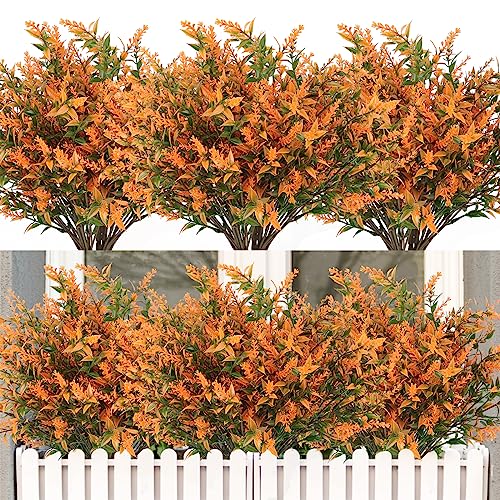 RECUTMS Artificial Flowers Fake Outdoor Plants Faux UV Resistant Lavender