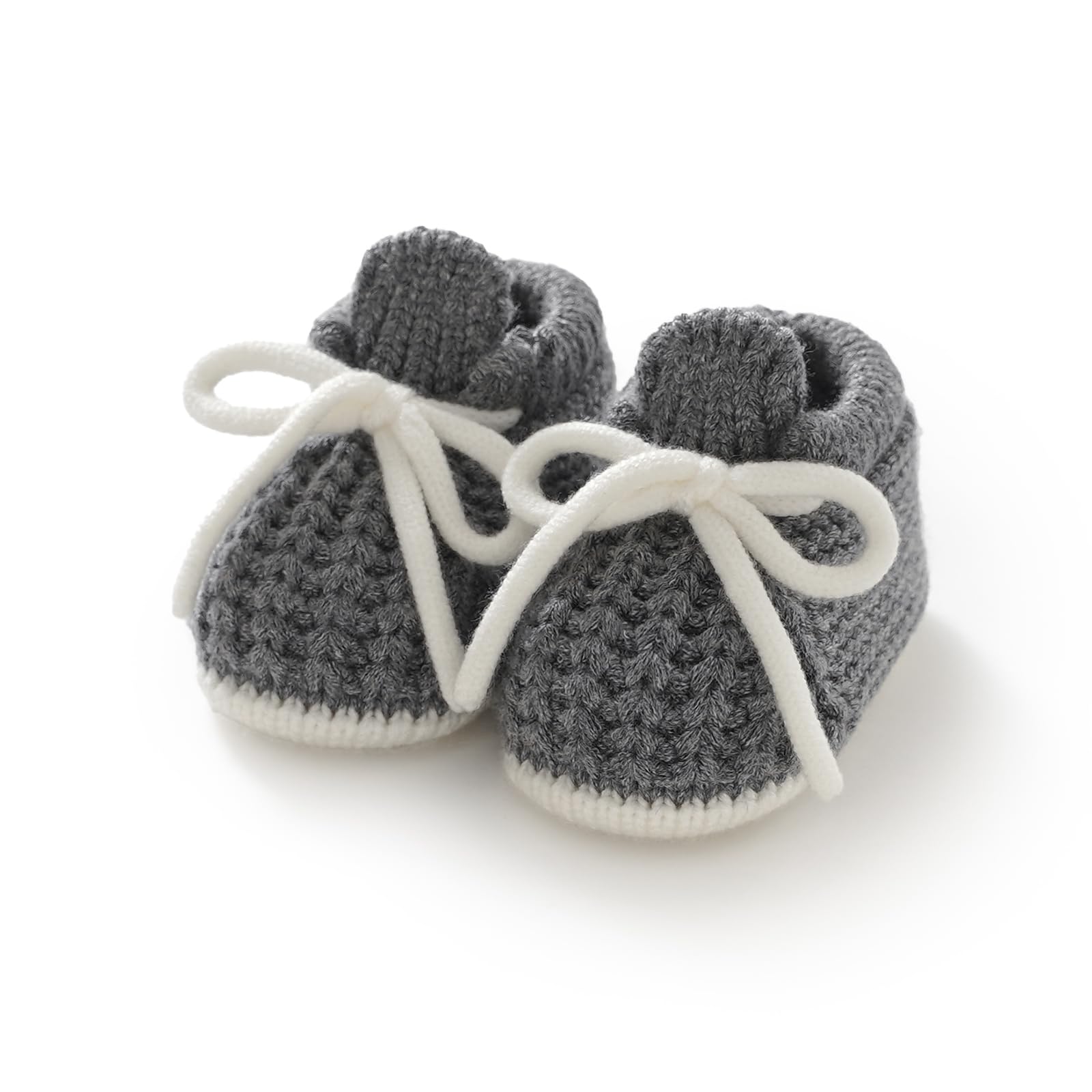 LAWKUL Baby Booties Knit Newborn Shoes Cozy First Walkers Infant Toddler Boots for Boy Girls 0-3 Months — view 10