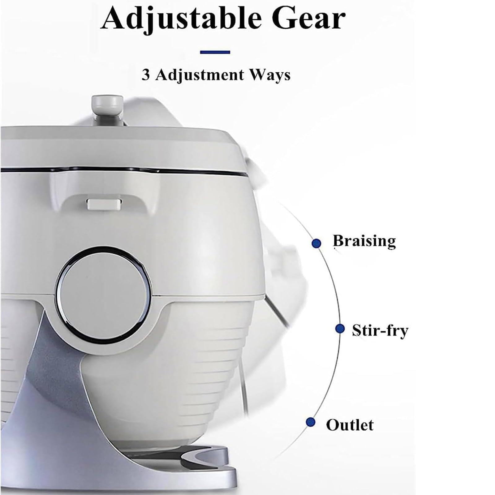 Máquina De Cocción Automática, Wok De Cocción Automática De 2000 W Y 6 L: Inicio Inteligente Con Un Clic, Tres Velocidades Ajustables, Rotación Automática De 360 ​​° | Máquina De Arroz Frito