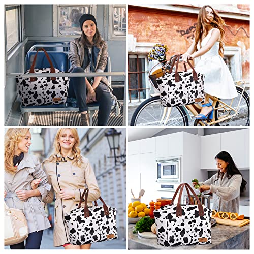 Homespon Fashionable Tote Reusable Insulated Lunch Bag Cooler Box With Pockets For Woman Man Work Shopping Or Travel(Cow) #TOP5