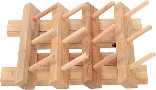 Miniatura 9 de Estante de hilo de madera para 12 carretes/conos, organizador de hilo plegable de madera, organizador de hilo de bordar para coser, bordar,