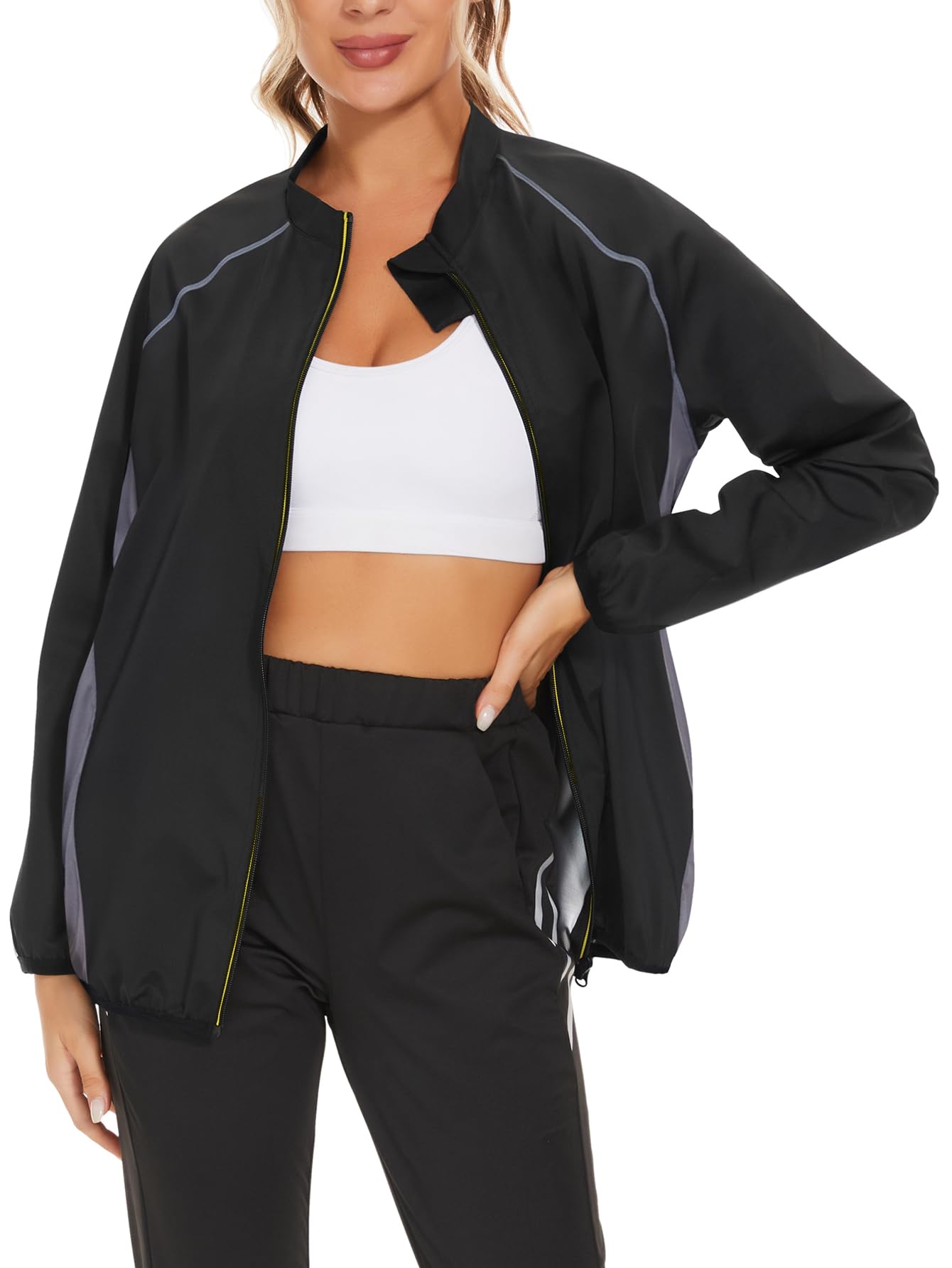 LAZAWG Sauna Suit for Women Weight Loss Sweat Suit for Gym Workout Exercise Hot Burn Fat Training Sweatshirt Top