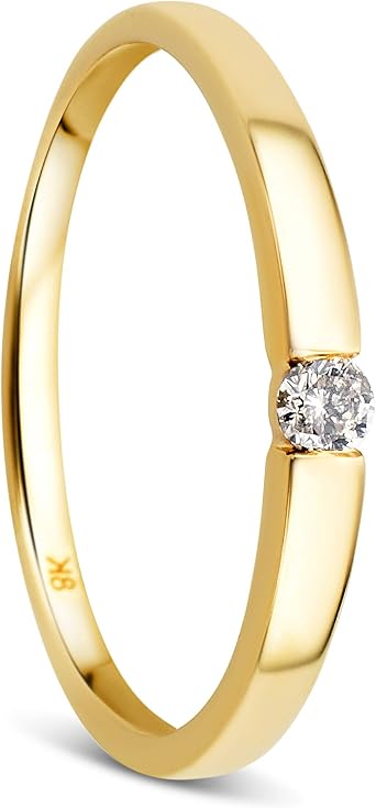 OROVI Womens Engagement Ring 8 Carat 333 White Gold/Yellow Gold - Diamond Ring Gold Ring with Natural Diamond Hypoallergenic Gold Ring Jewellery Women Gold Jewellery Includes Elegant