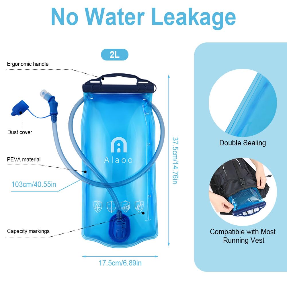 Sacca Ldrica, 2L Sacca Idratazione Portatile, Senza BPA, Design a Prova di Perdite, con Tubo, Adatto per Il Trail Running, Il Ciclismo e Il Campeggio(Azzurro)