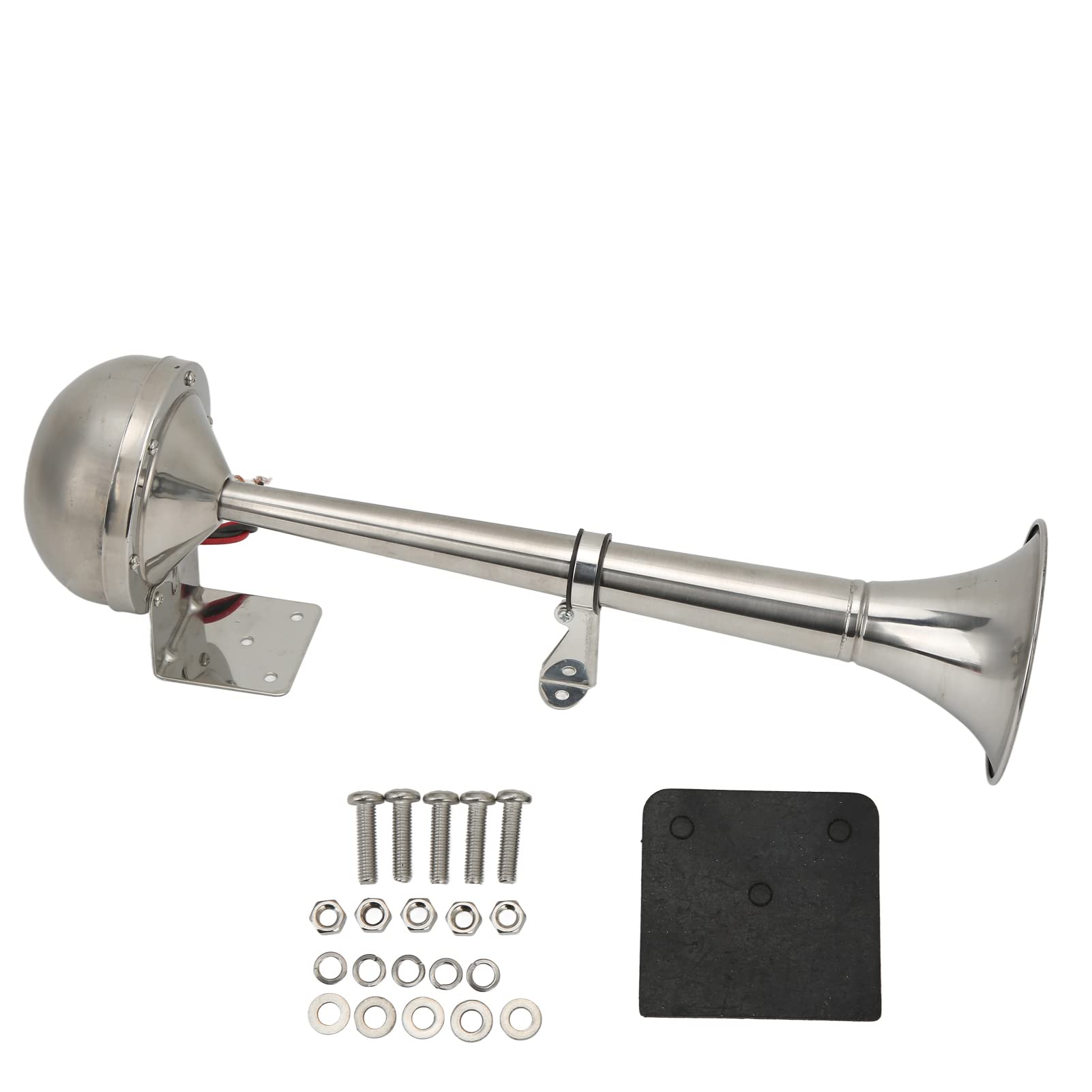 lyrlody Tromba singola ad alto volume, Ventilatore ad aria, singolo 328DB 12V 30W VXH1112MAR-C in acciaio inox universale Air Horn, per barche yacht