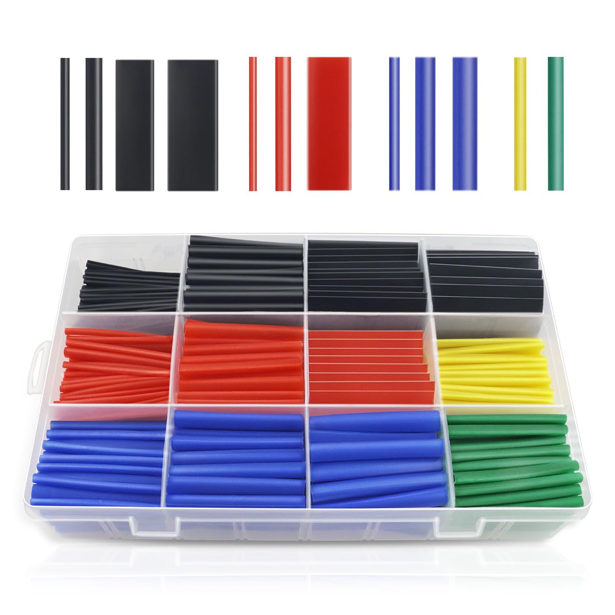 560 Pcs Heat Shrink Tubing Kit Marine Grade Heat Shrink Wrap 2:1 Ratio Adhesive Lined Industrial Shrink Tube 12 Sizes Electrical Wire Cable Shrink Tubing for Insulation Protection (Assorted Colors)