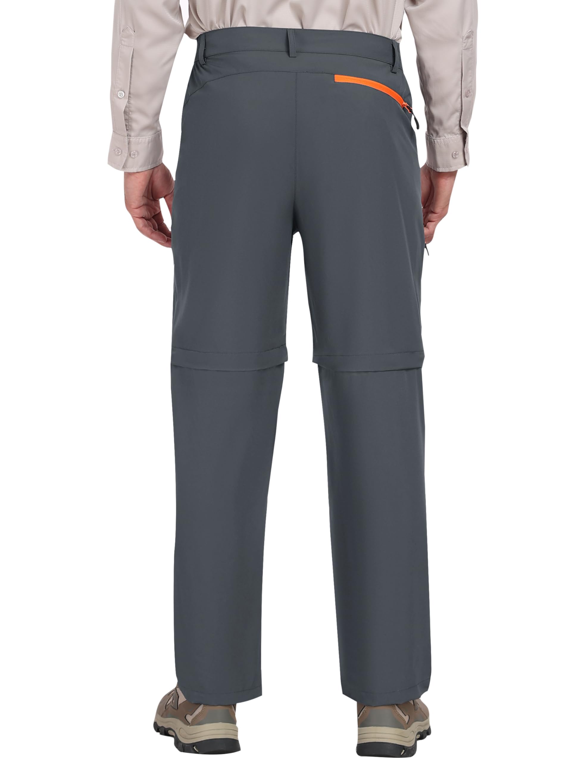 MoFiz Pantaloni da trekking da uomo resistenti all'acqua ad asciugatura rapida leggeri pantaloni della tuta da esterno convertibili con zip pantaloncini 5 tasche con zip