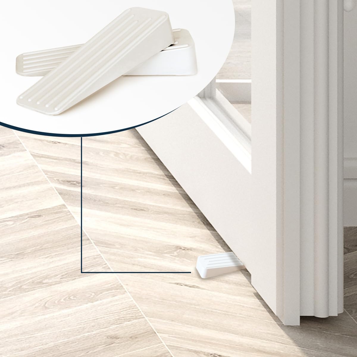 Lot De 2 Butées De Porte En Caoutchouc – Robustes, Antidérapantes, Réglables En Hauteur Et Empilables Pour Toutes Les Surfaces – Le Support De Porte Fonctionne Sur Le Bas De La Porte