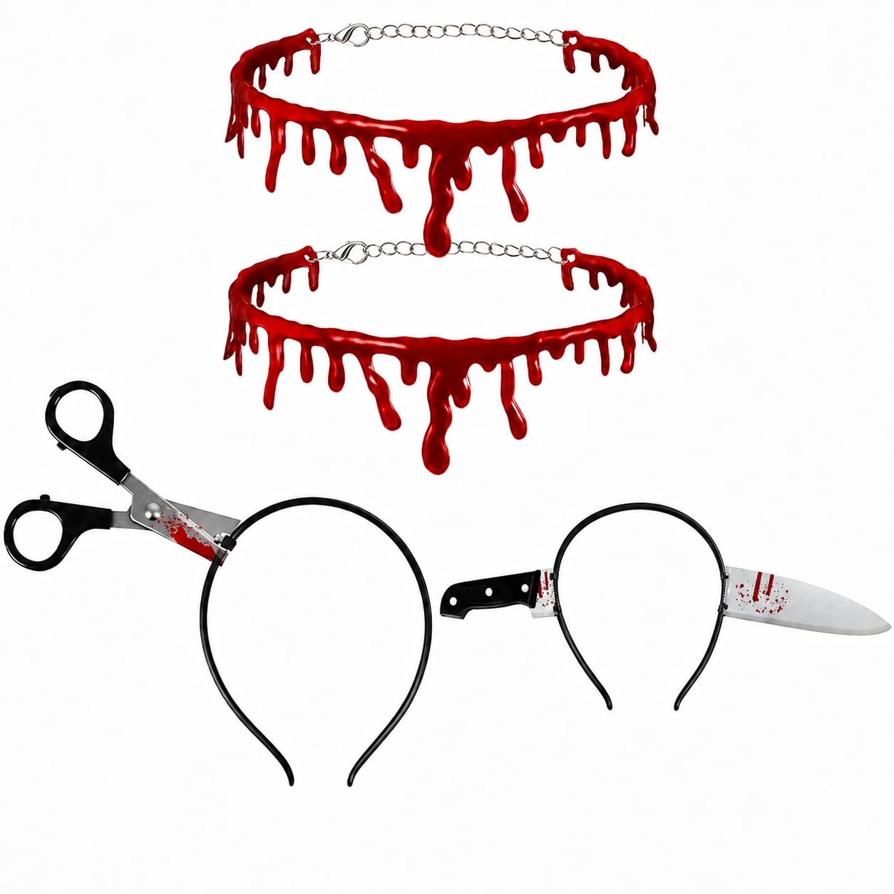 Fiwdzw 4PCS Prop Accessory Set, Dagger Headb and Necklace For Themed Events