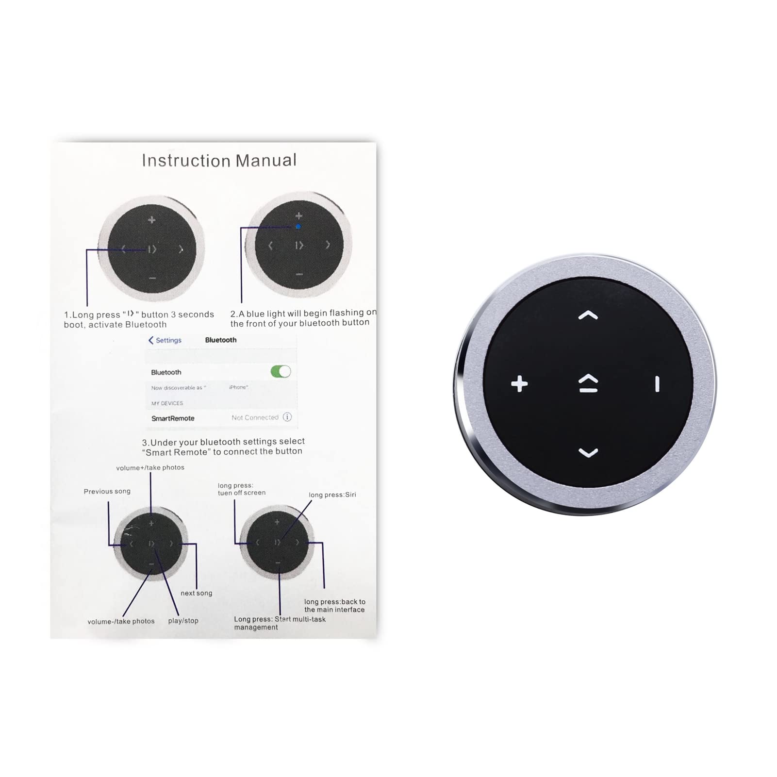 Ashata Télécommande Au Volant Contrôleur Universel De Boutons De Navigation De DVD Sans Fil De