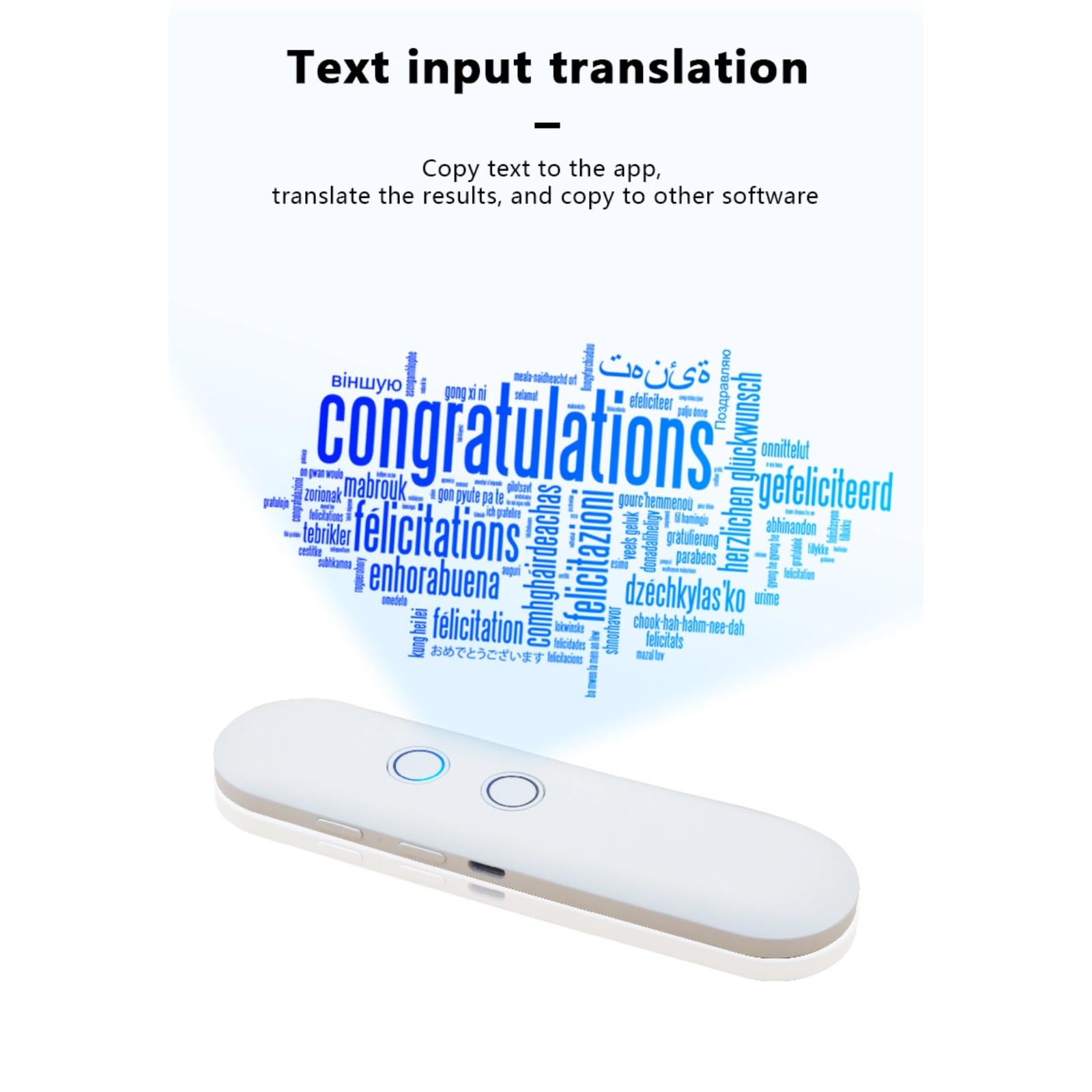 Traduttore Vocale AI Intelligente 144 Lingue, Traduzione Istantanea Bidirezionale, Portatile per Viaggi, Lavoro, Apprendimento (WHITE)