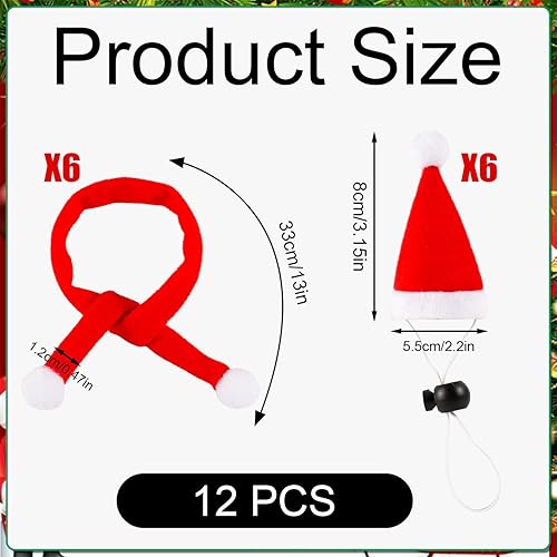 Miniatura 2 de Juego de 12 bufandas de gorro de pollo para mascotas, gorro de animal de Navidad, mini sombrero de Papá Noel, gorro de Navidad para mascotas,