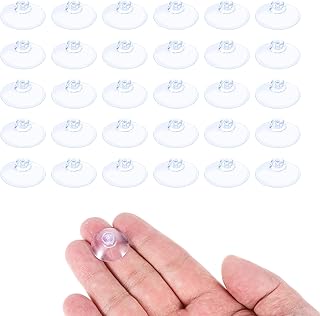 simarro 30 Stück Mini Saugnapf ohne Haken, PVC Transparent Saugnäpfe Kleinen Runde Saugnäpfe Plastiksaugnapf für Außenbereich Küche Bad Fenster Spiegel(20mm)