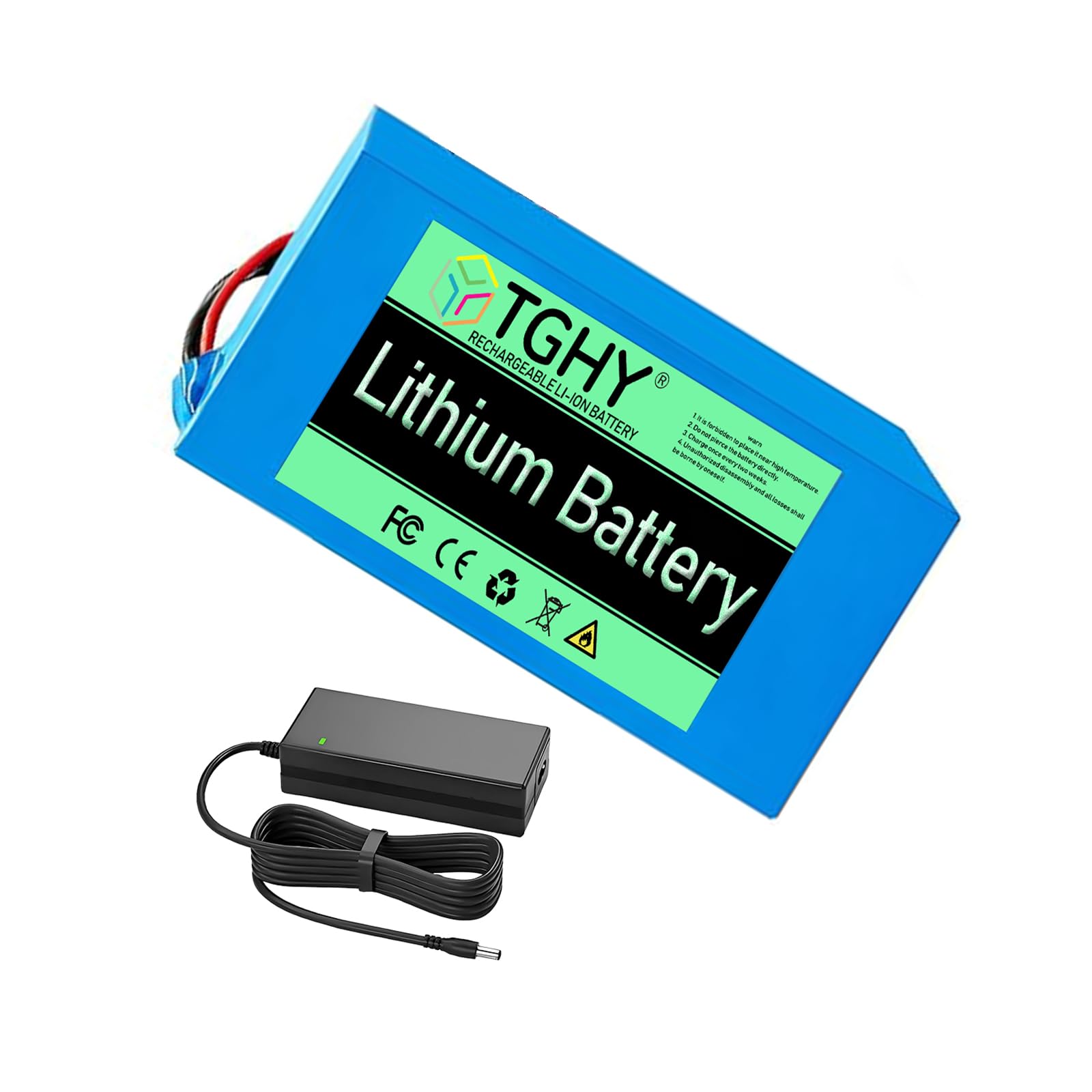 TGHY Ebike Battery 24V 2Ah 4Ah 6Ah 8Ah 10Ah 12Ah 15Ah 18Ah Rechargeable Lithium Batteries 24 Volt Replacement Battery with Charger,24V18Ah