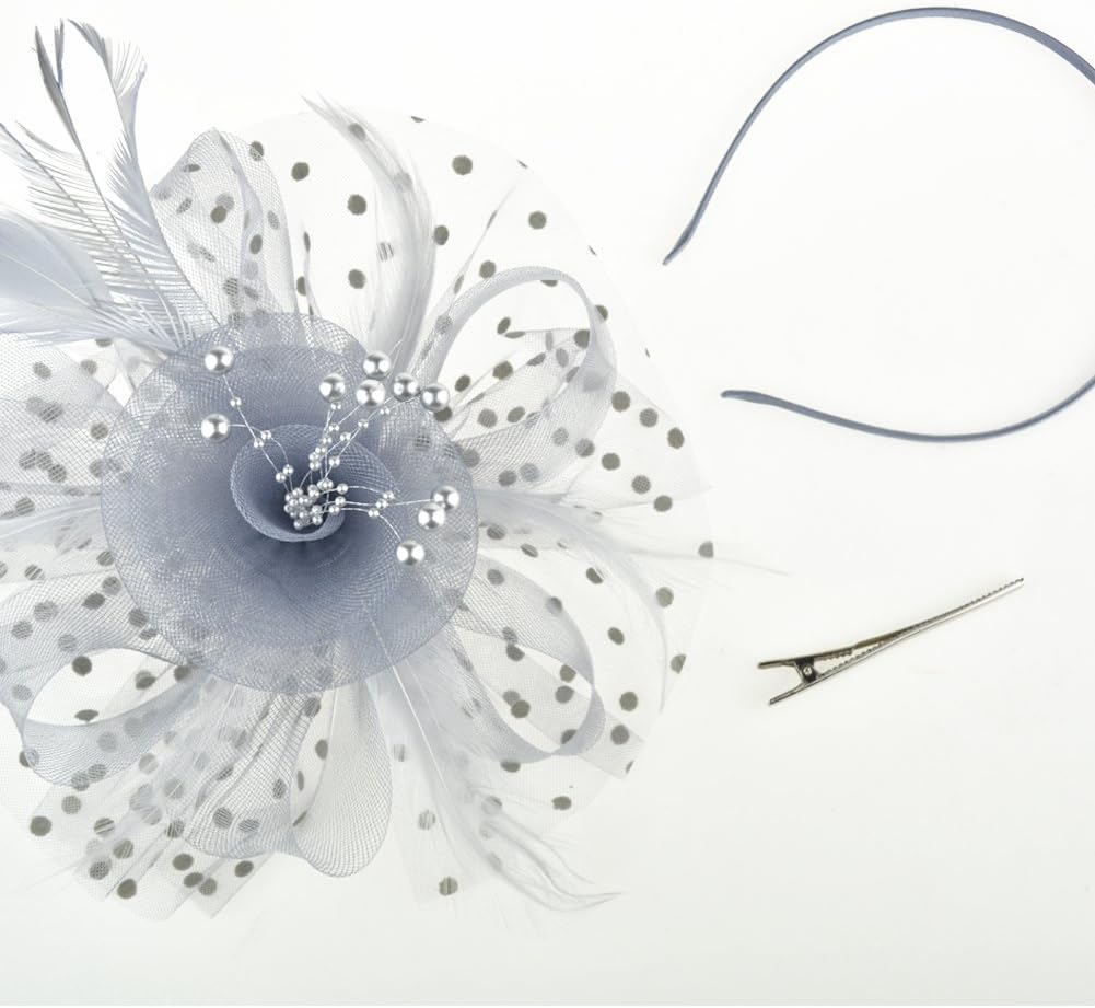 Women Fascinators Hats Flower Fascinators with Headband and Clip Tea Party Headwear for Women and Girls - Image 7