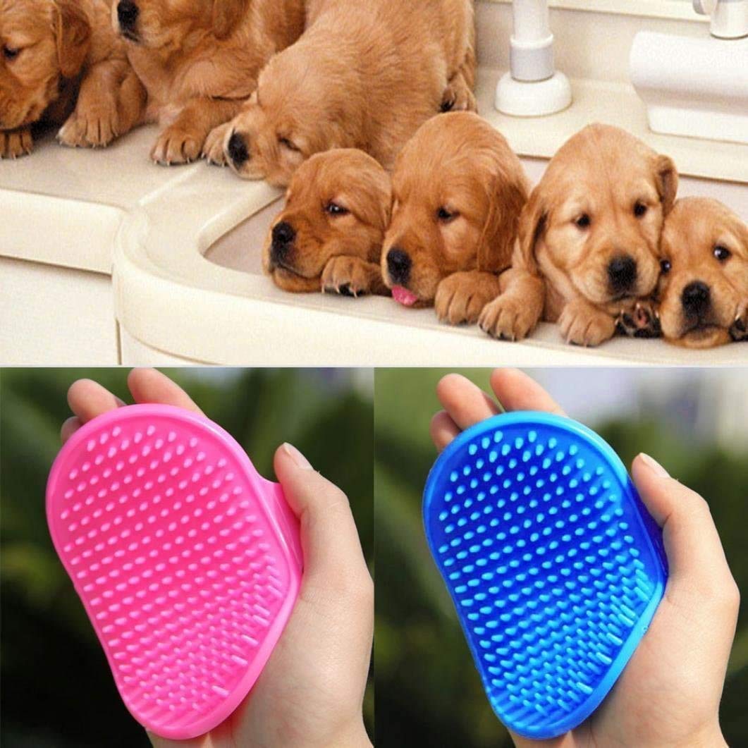 YHW Tijeras de Aseo para Perros, Cepillo de Aseo para Perros, Cepillo de baño para Mascotas de Goma Cepillo de Masaje Cepillo de Lavado Cepillo de champú para Perros y Gatos con Pelo Corto o Largo