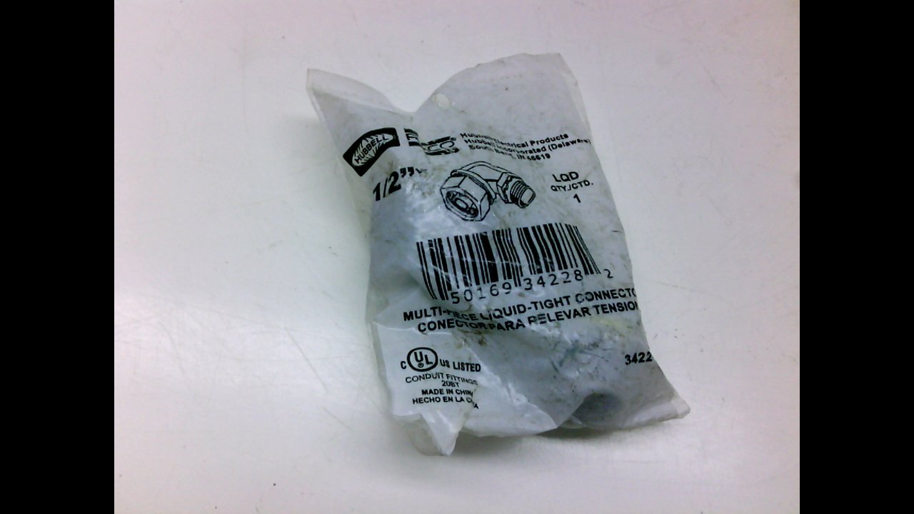 Raco 3422-8 Liquid Tight 90-Degree Flex and Type B Flex Steel or Mall Connector, 1/2-Inch, Uninsulated