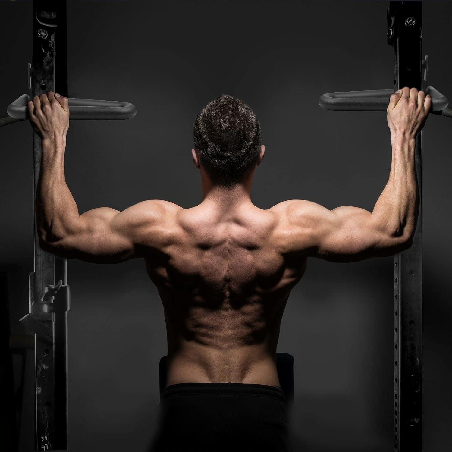 A2ZCARE Dip Bar Attachment for Squat Rack - Multi Grip Set of 2 for Strength Training, Pull up, Push up 2x2 inch Power Cage Squat Rack - Pair