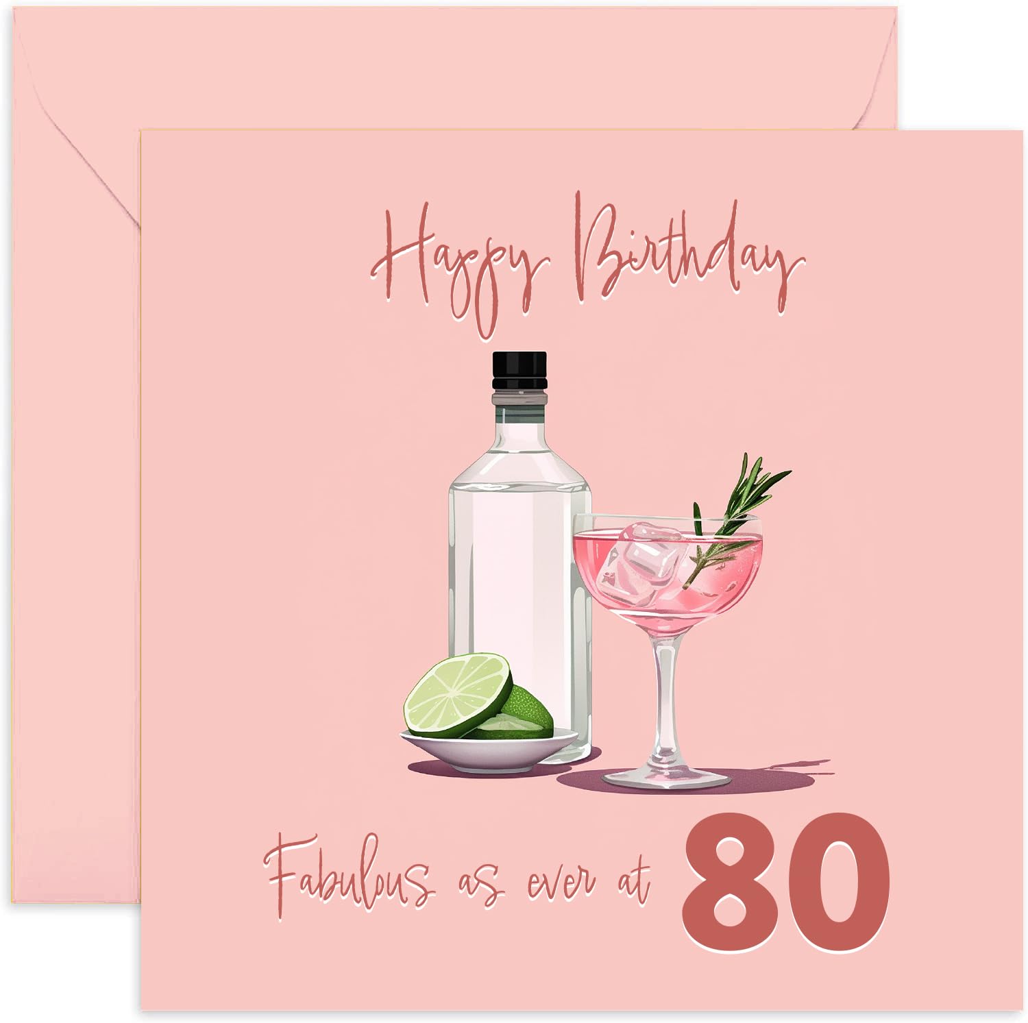 Geburtstagskarte Zum 80. – Für Oma, Tante, Mama – Mit Blumenkranz-Design, Innen Leer