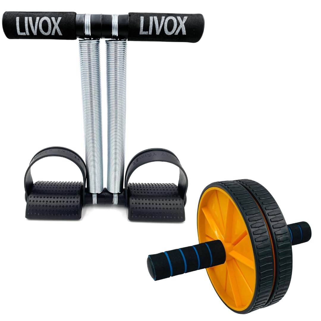 Livox Double Spring Tummy Trimmer with Abs Wheel Roller Stomach Abdomen Exercise Equipment Wheel Abs Exerciser Machine for Abs Workout Equipment Combo (B08MVB3SHQ) Amazon Price History, Amazon Price Tracker