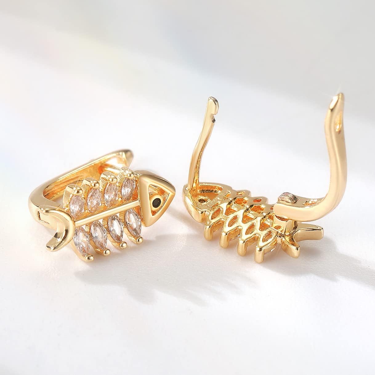 Richapex 18K Gold Earrings for Women Trendy, Butterfly Earring for Women Gold Hoop Earring, Gold Butterfly Earrings Hypoallergenic Stud - Image 4