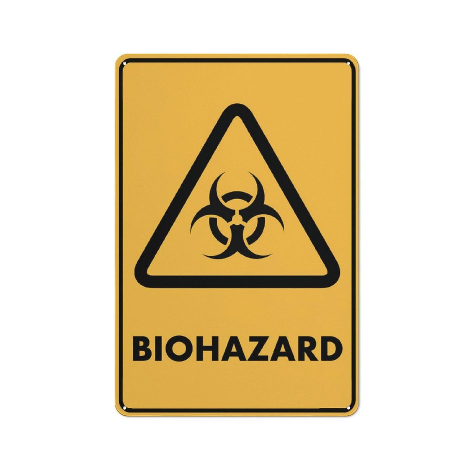 Biohazard Sign, 8x12 Inch Metal Aluminum, Pre-Drilled Holes for Easy Mounting, Indoor/Outdoor Use for Fence, Door, Gate