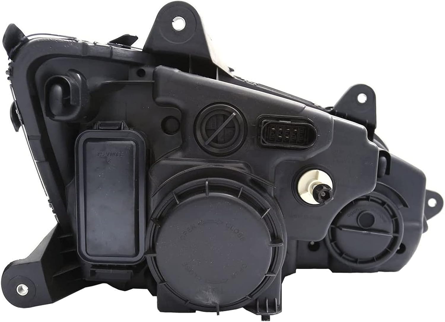 Projector Plank Style Black Amber Reflector Headlight Assembly Set for Kenworth T660-(Pair) Driver Left and Passenger Right Side Replacement Headlamp