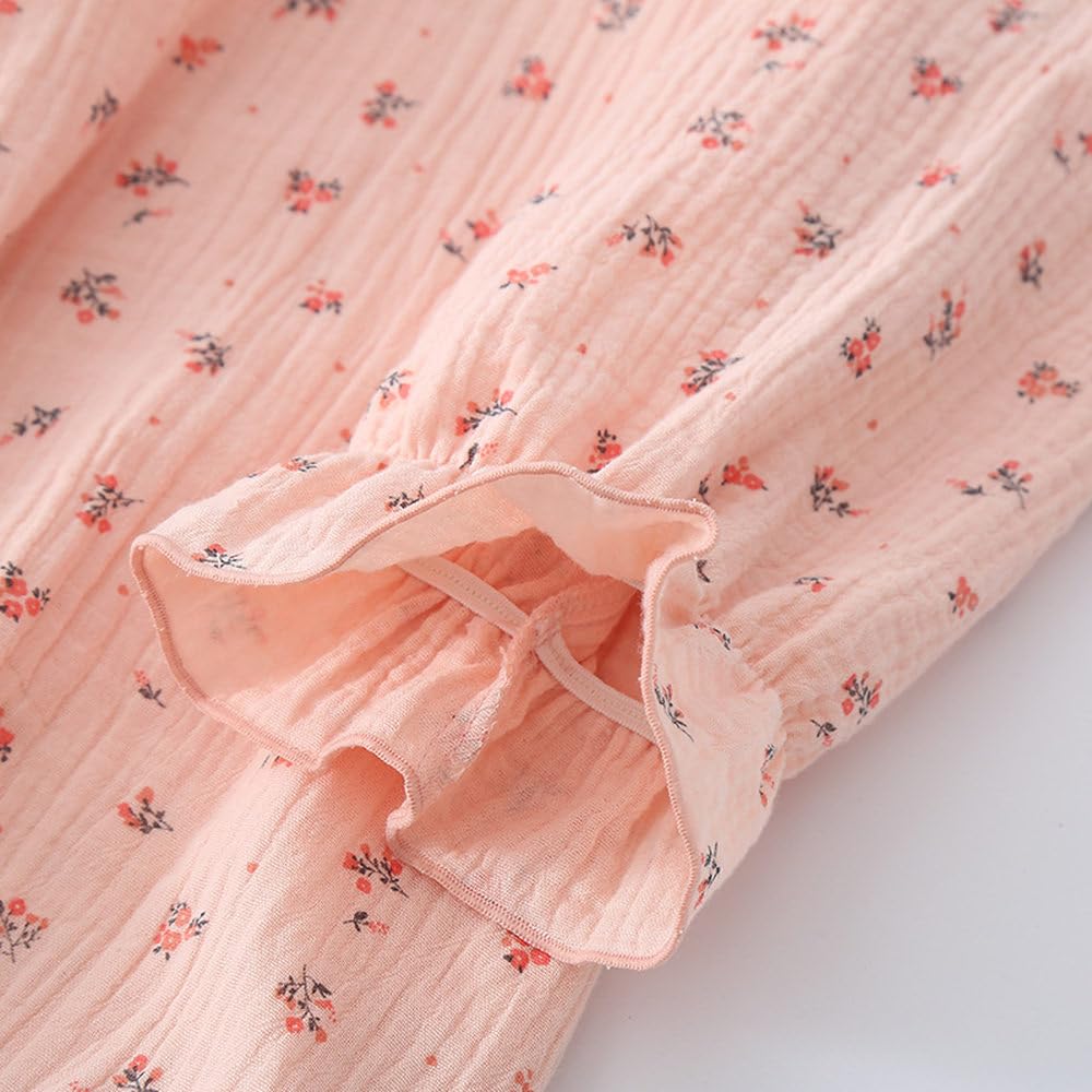 Camicia da Notte Donna - Camicia da Notte A Maniche Lunghe Primavera Estate Donna Camicia da Notte Stampata Floreale in Pizzo Accappatoio Sottile Pigiama da Notte