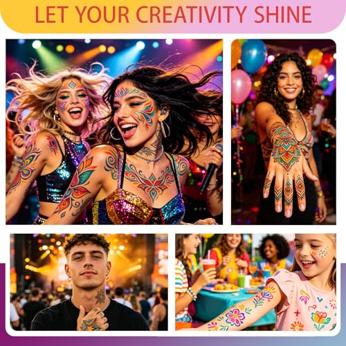 IJIANG 12-Count Colors Temporary Tattoo Markers for Skin, Dual-End Acrylic Body Markers Pens, Skin-Safe Waterproof Tattoo Pen Kit, Quick Dry & Long Lasting Face Painting Kit for Adults Teens Kids — view 4