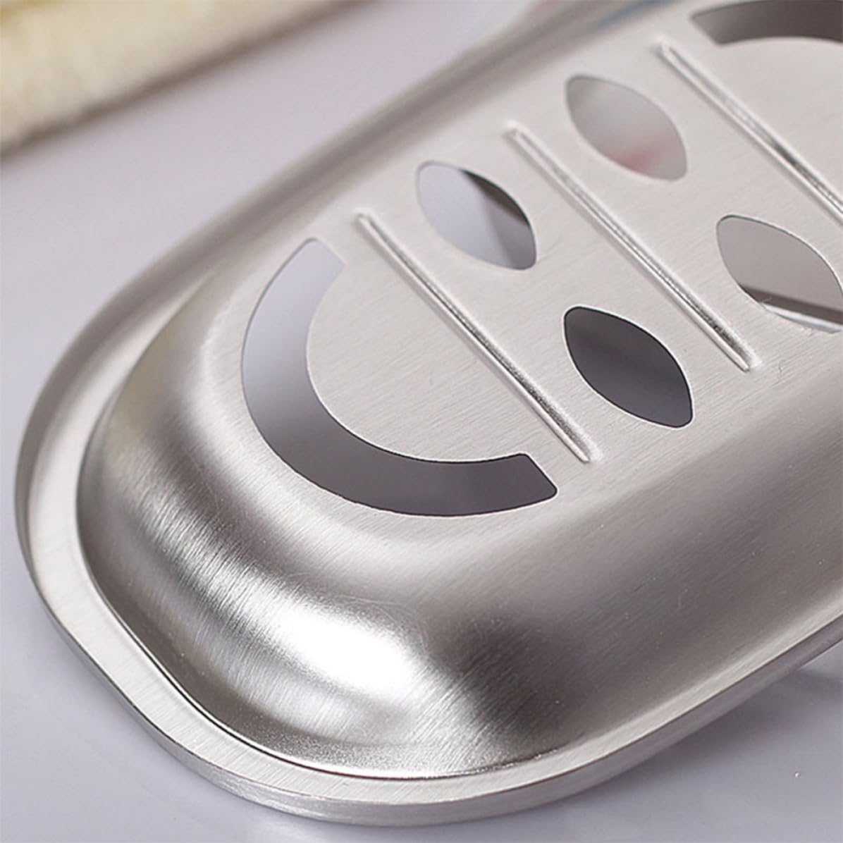 ABOOFAN Jaboneras de Acero Inoxidable 2 Piezas Doble Capa y Drenaje, Caja de Jabón Ovalada para Ducha y Encimera, Soporte Resistente y Removible