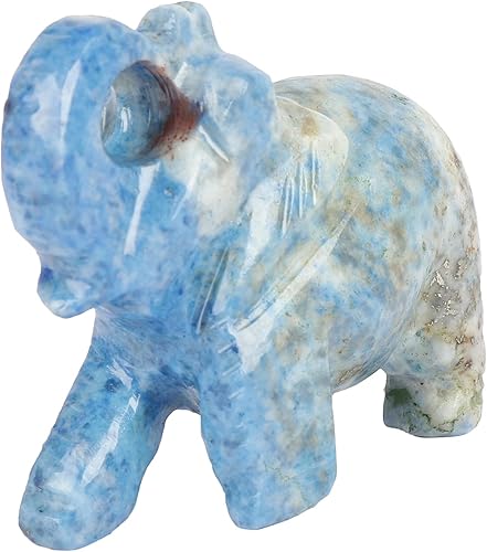 GEMHUB Estatua de elefante con piedras preciosas de lapislázuli aproximadamente 220.00 qt. Estatua decorativa tallada a mano