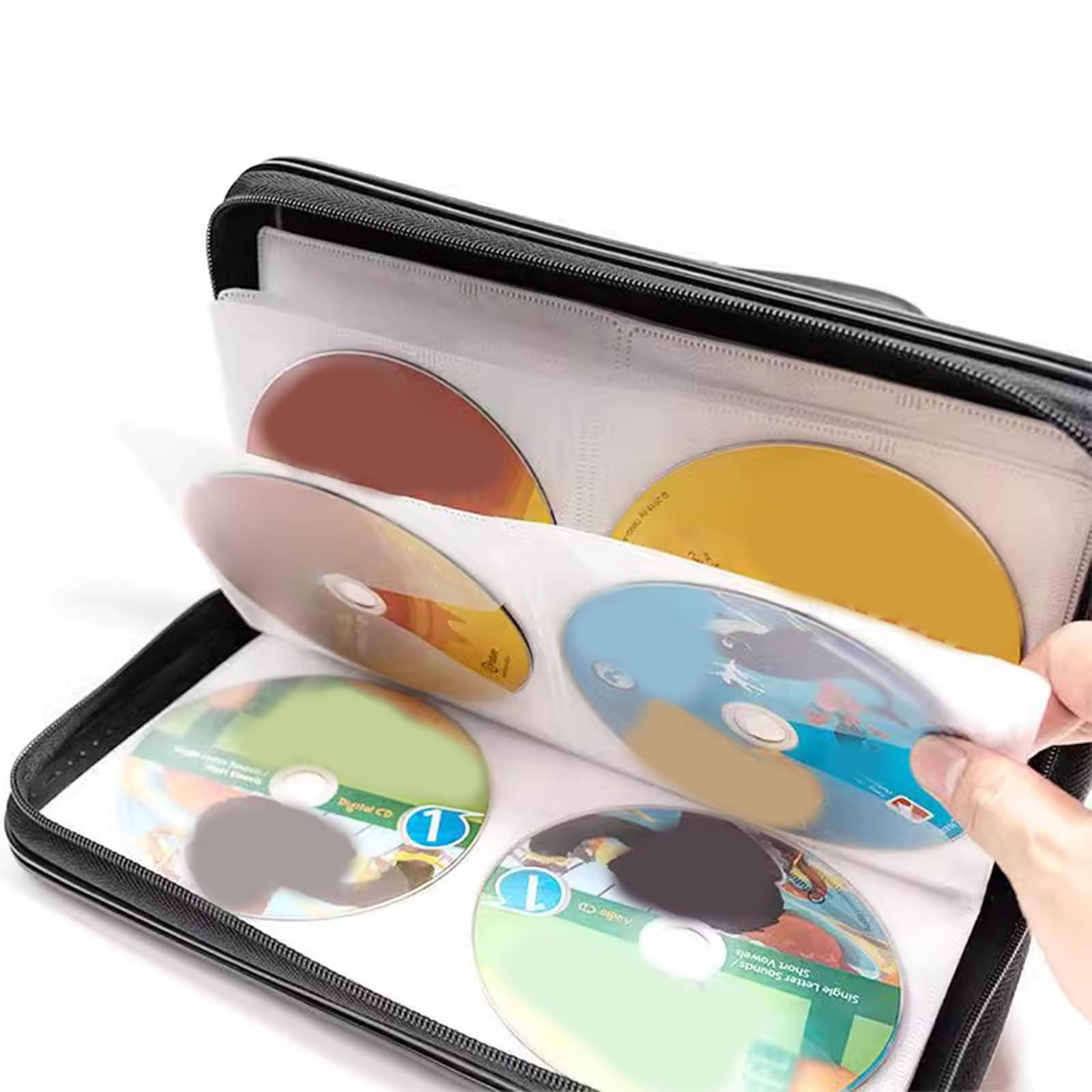 80-slot CD Storage Bag Disc Box Protezioni Antipolvere Custodia Sleeve Storage per uso viaggio CD Disk Bag, Nero , Bellezza di massa
