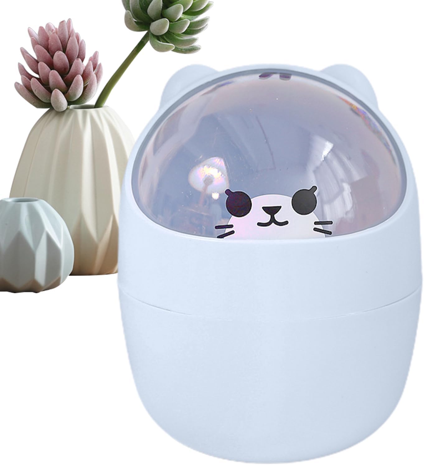 chato Cute Desktop Trash Can - Animal Shape Mini Garbage Bin,Funny Multifunctional With Swing Lid Countertop Garbage Can For Home, Kitchen, Vanity Tabletop, Bedroom